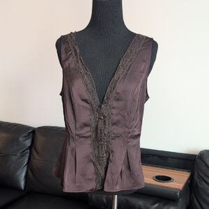 Chic Lace-Trimmed Women's Blouse